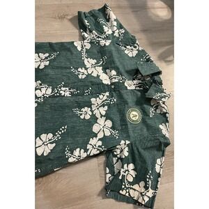 Reyn Spooner Shirt Mens Medium Green Oakland As Hawaiian Aloha Reverse Print